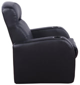 Cyrus Black Upholstered Recliner Living Room Set from Coaster - Luna Furniture