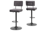 Strumford Gray/Black Bar Height Barstool, Set of 2 from Ashley - Luna Furniture