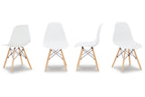 Jaspeni White/Natural Dining Chair, Set of 4