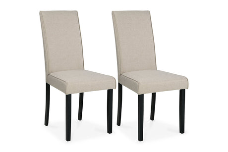 Kimonte Dark Brown/Beige Dining Chair, Set of 2