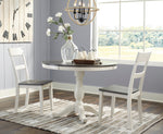 Nelling White/Brown 3-Piece Dining Room Set