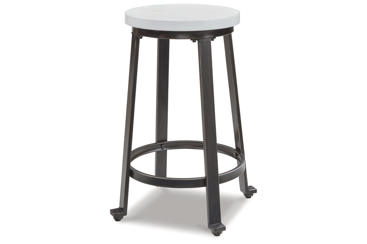 Challiman Vintage White Counter Height Stool, Set of 2