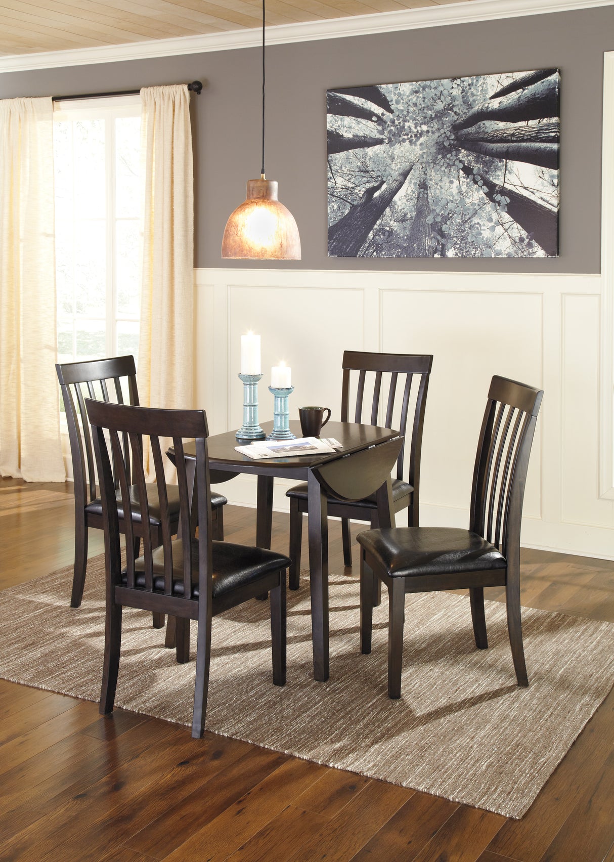 Hammis Dark Brown 5-Piece Drop Leaf Dining Set from Ashley - Luna Furniture