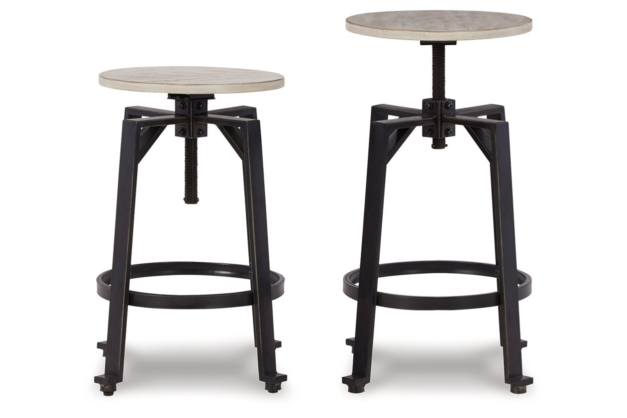 Karisslyn Whitewash/Black Counter Height Stool, Set of 2 from Ashley - Luna Furniture