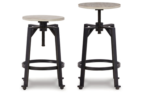 Karisslyn Whitewash/Black Counter Height Stool, Set of 2 from Ashley - Luna Furniture