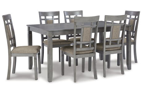 Jayemyer Charcoal Gray Dining Table and Chairs, Set of 7 -  - Luna Furniture