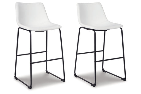 Centiar White Pub Height Barstool, Set of 2 from Ashley - Luna Furniture