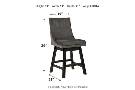Tallenger Dark Gray Counter Height Barstool, Set of 2 from Ashley - Luna Furniture