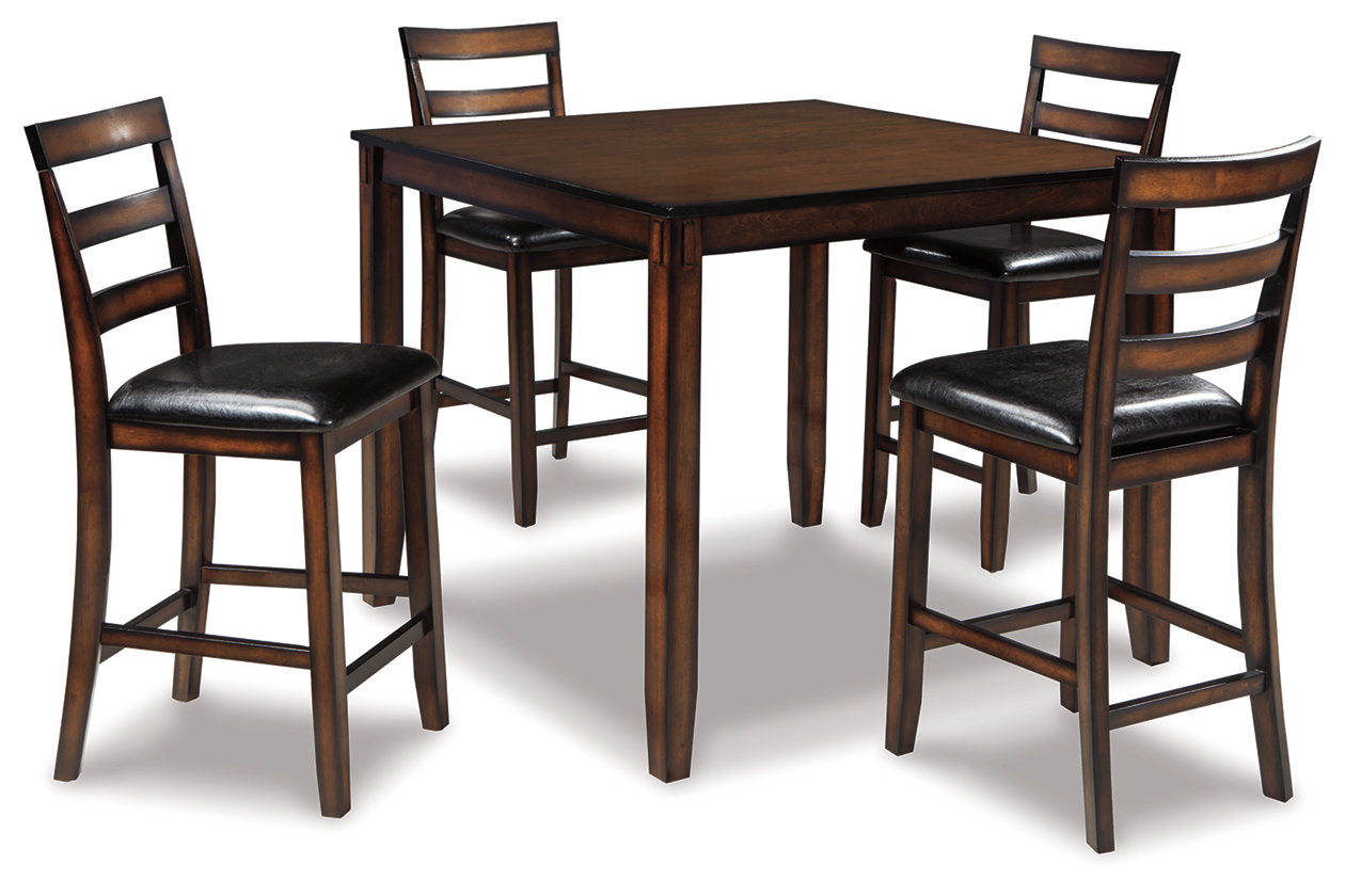 Coviar Brown 5-Piece Counter Height Set from Ashley - Luna Furniture