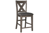 Caitbrook Gray Counter Height Upholstered Barstool, Set of 2