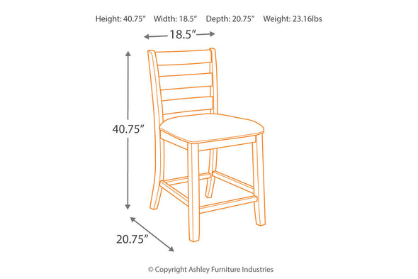 Rokane Light Brown Counter Height Chair, Set of 2