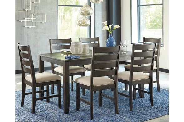 Rokane Brown Dining Table and Chairs, Set of 7