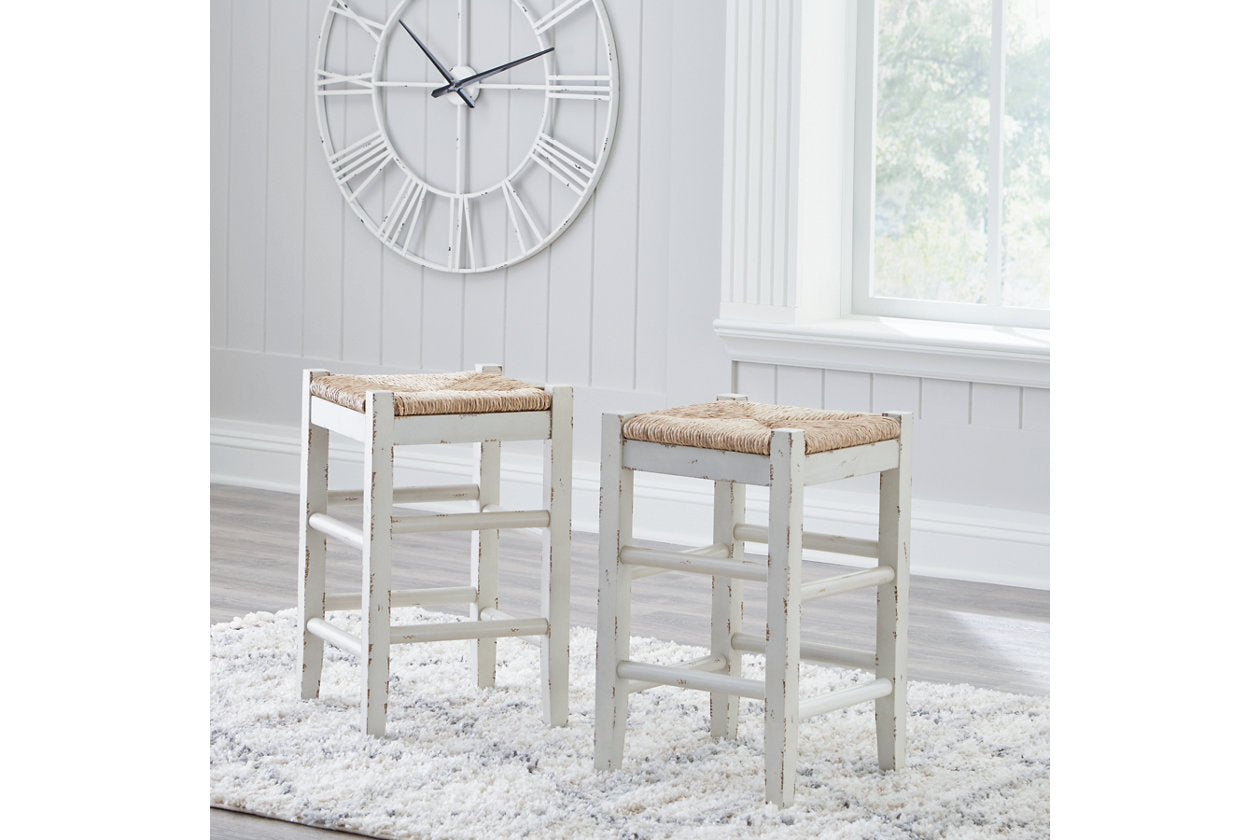 Mirimyn White Counter Height Barstool, Set of 2 from Ashley - Luna Furniture