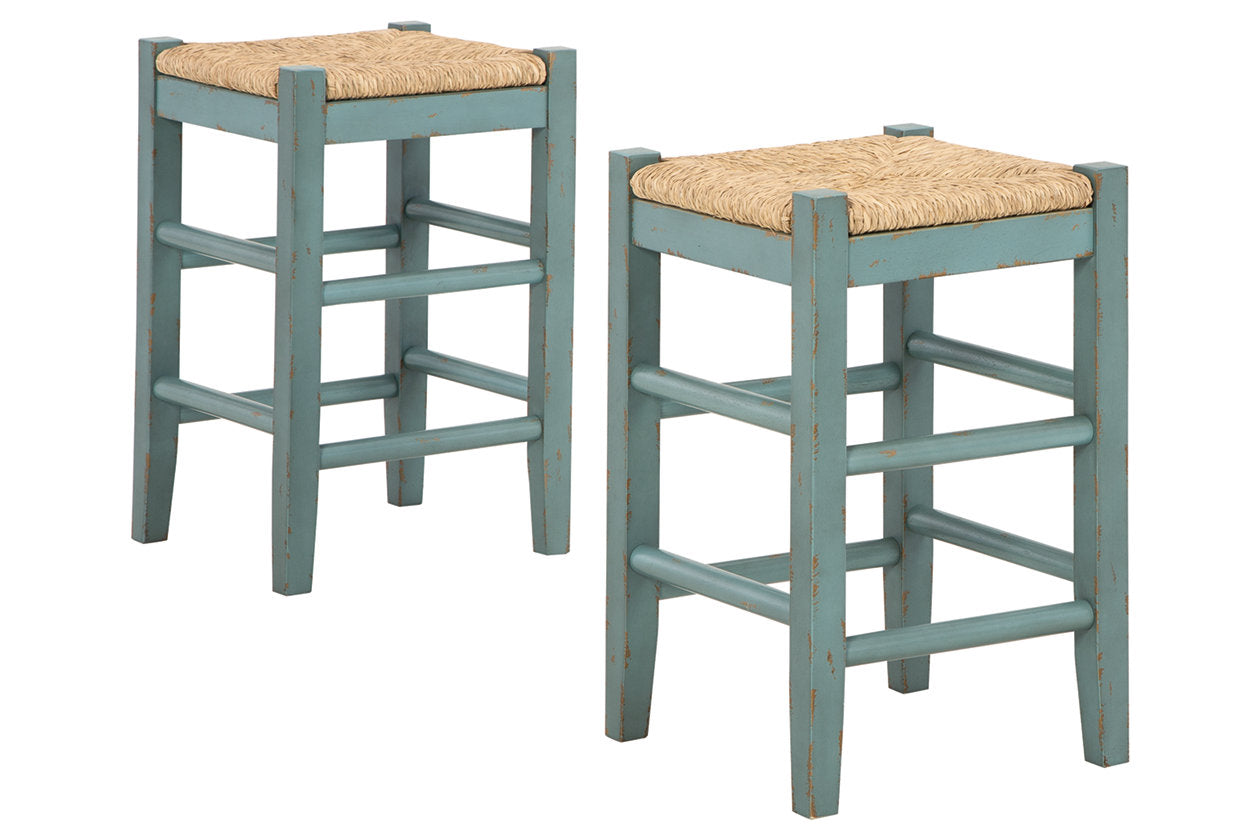 Mirimyn Teal Counter Height Barstool, Set of 2 from Ashley - Luna Furniture