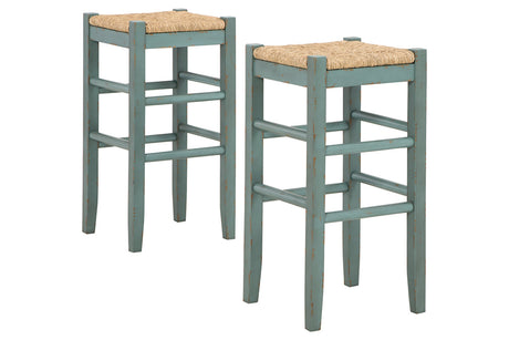 Mirimyn Teal Bar Height Barstool, Set of 2 from Ashley - Luna Furniture