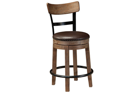 Pinnadel Light Brown Counter Height Barstool from Ashley - Luna Furniture