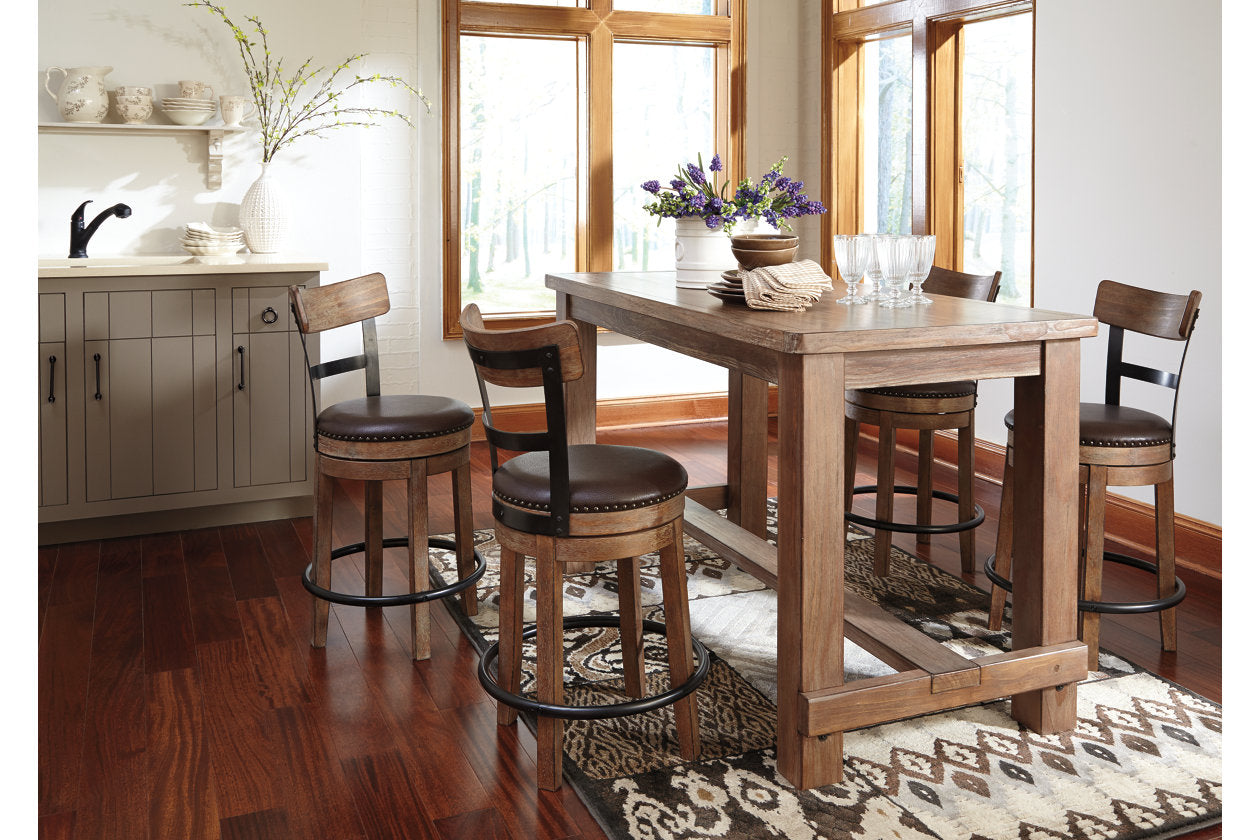 Pinnadel Light Brown Counter Height Barstool from Ashley - Luna Furniture