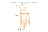 Pinnadel Light Brown Bar Height Barstool -  - Luna Furniture