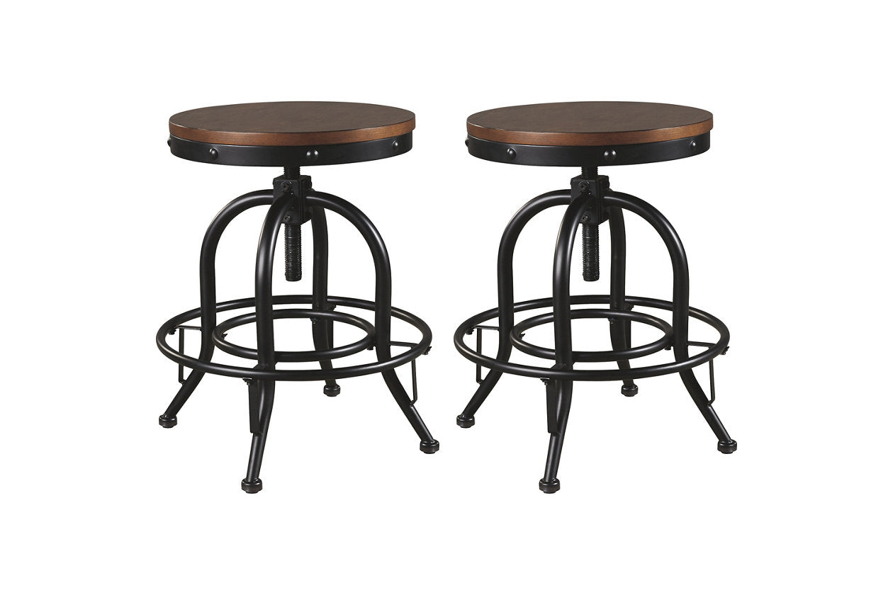 Valebeck Brown/Black Counter Height Barstool, Set of 2 from Ashley - Luna Furniture