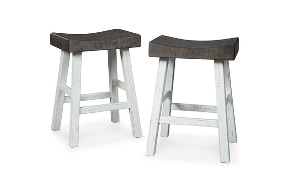 Glosco Brown Gray/Antique White Counter Height Barstool, Set of 2