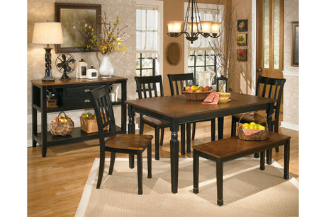 Owingsville Black/Brown Dining Table from Ashley - Luna Furniture