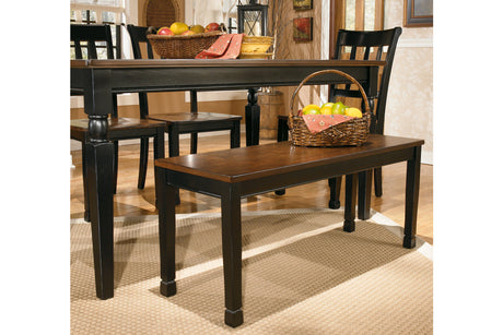 Owingsville Black/Brown Dining Bench from Ashley - Luna Furniture