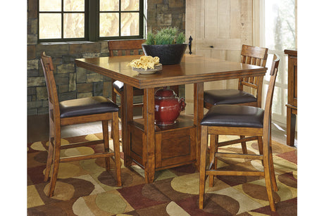 Ralene Medium Brown Counter Height Dining Extension Table from Ashley - Luna Furniture