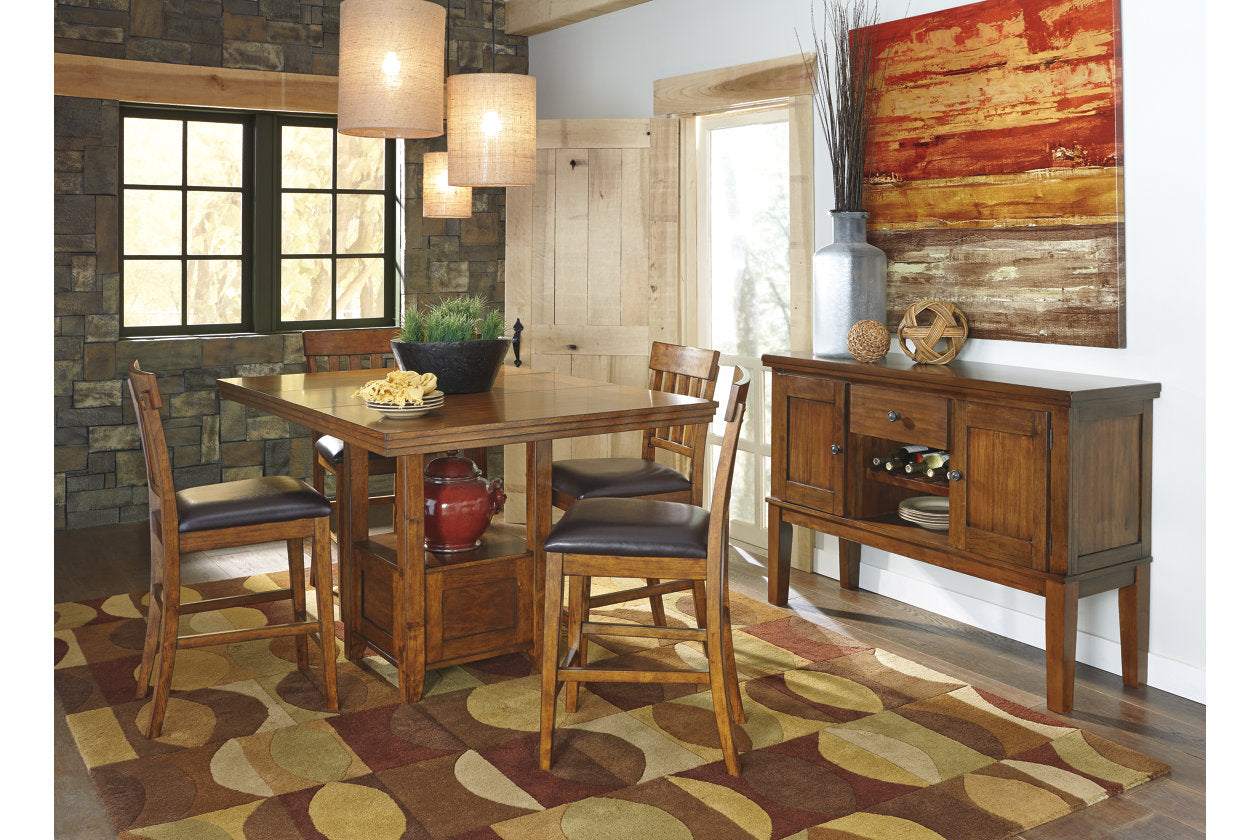 Ralene Medium Brown Counter Height Dining Extension Table from Ashley - Luna Furniture