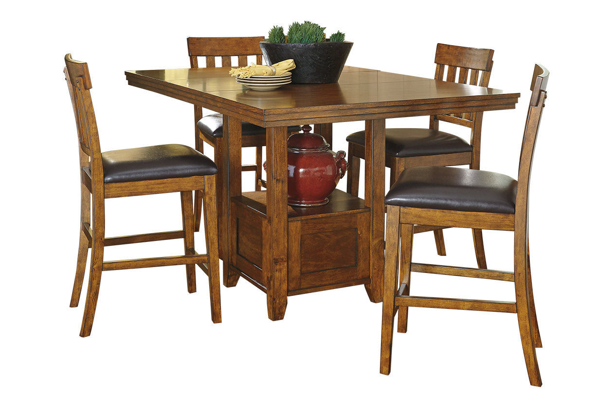 Ralene Medium Brown Counter Height Dining Extension Table from Ashley - Luna Furniture