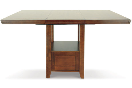 Ralene Medium Brown Counter Height Dining Extension Table from Ashley - Luna Furniture