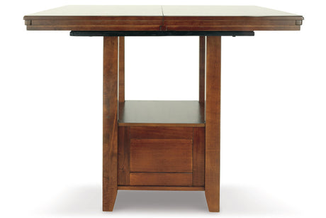 Ralene Medium Brown Counter Height Dining Extension Table from Ashley - Luna Furniture