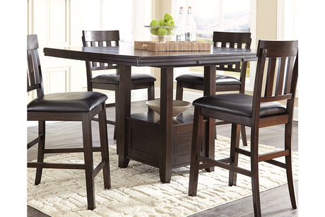 Haddigan Dark Brown Counter Height Dining Extension Table from Ashley - Luna Furniture