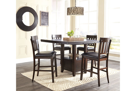 Haddigan Dark Brown Counter Height Dining Extension Table from Ashley - Luna Furniture