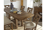 Moriville Grayish Brown Counter Height Dining Extension Table from Ashley - Luna Furniture