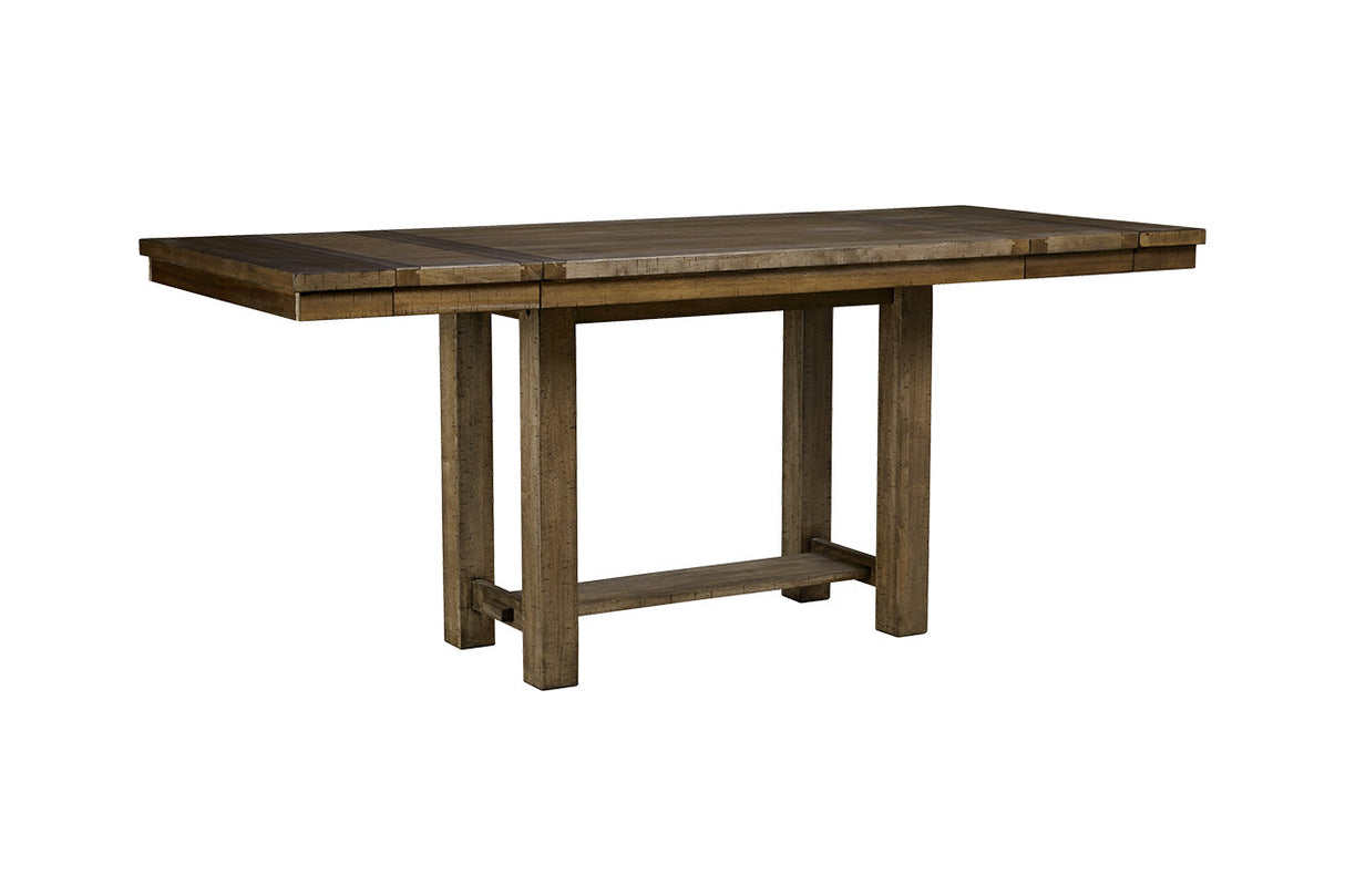 Moriville Grayish Brown Counter Height Dining Extension Table from Ashley - Luna Furniture
