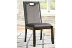 Hyndell Gray/Dark Brown Dining Chair, Set of 2
