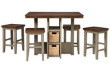 Lettner Gray/Brown 5-Piece Counter Height Set -  - Luna Furniture