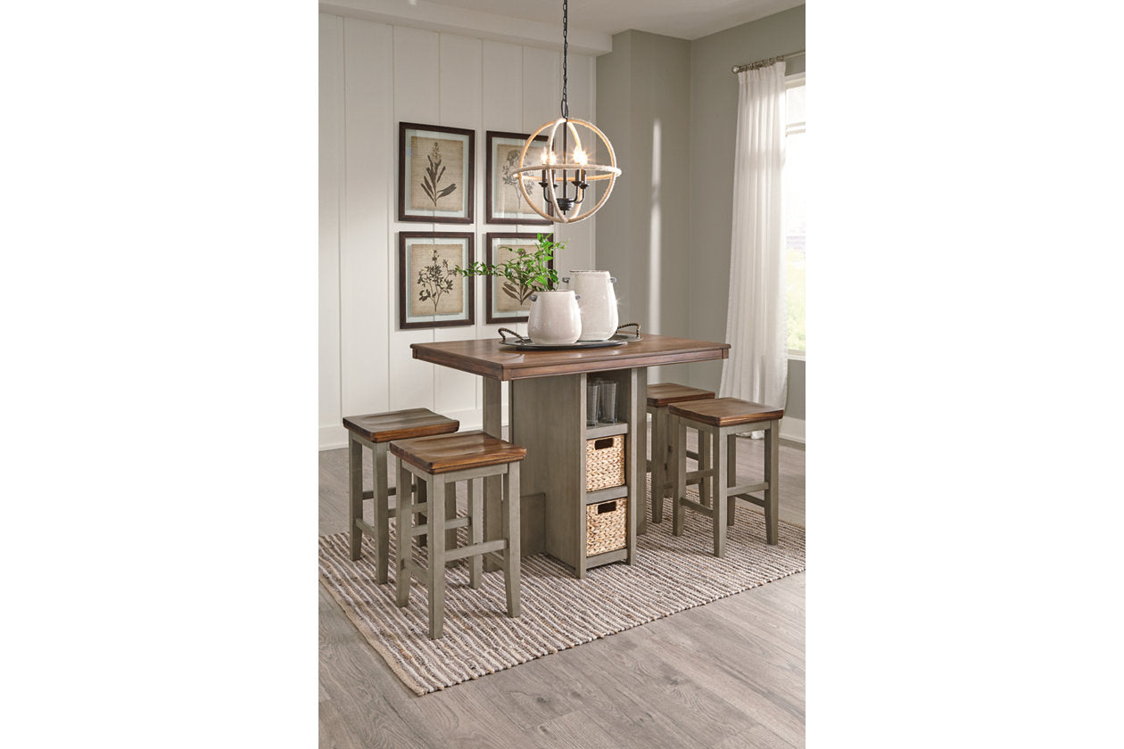 Lettner Gray/Brown 5Piece Counter Height Set from Ashley Luna Furniture