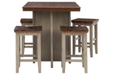 Lettner Gray/Brown 5-Piece Counter Height Set -  - Luna Furniture