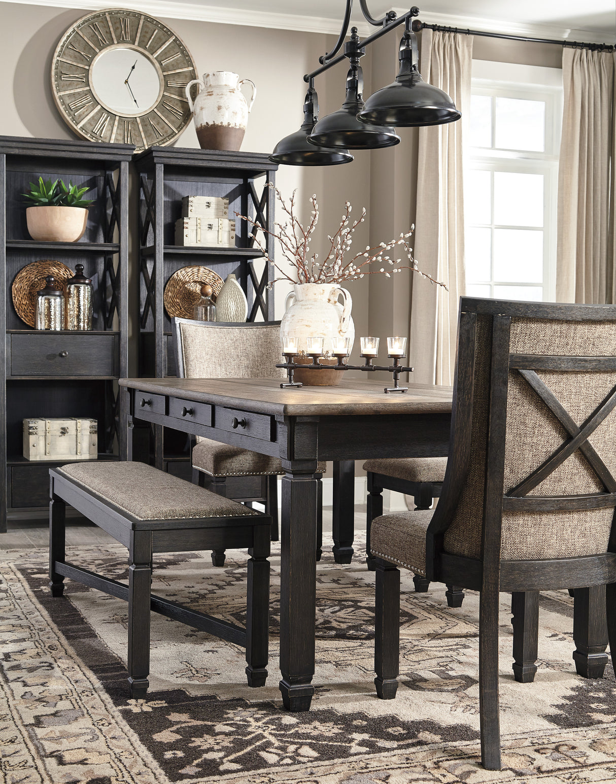 Tyler Creek Black-Gray Dining Room Set - Luna Furniture