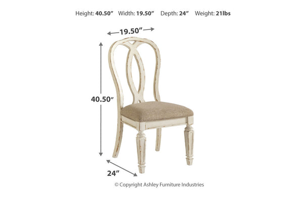 Realyn Chipped White Dining Chair, Set of 2
