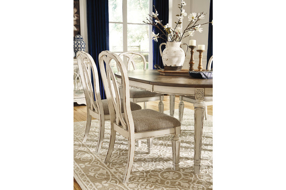 Realyn Chipped White Dining Chair, Set of 2