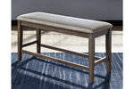 Johurst Grayish Brown/Beige Counter Height Dining Bench - Luna Furniture