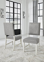 Nashbryn Gray/White Dining Chair (Set of 2) - Luna Furniture
