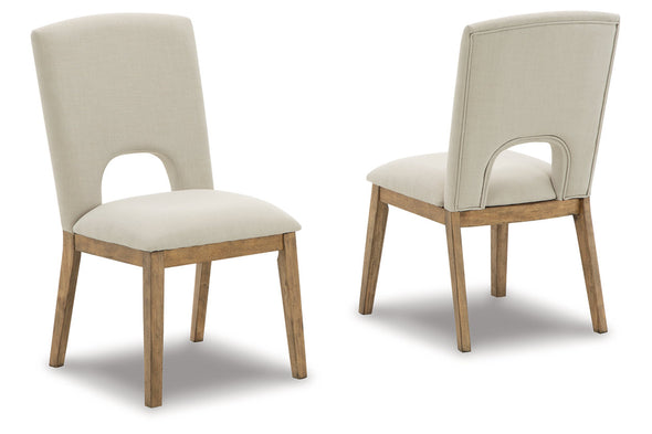 Dakmore Linen/Brown Dining Chair, Set of 2