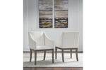 Anibecca Gray/Off White Dining Arm Chair, Set of 2