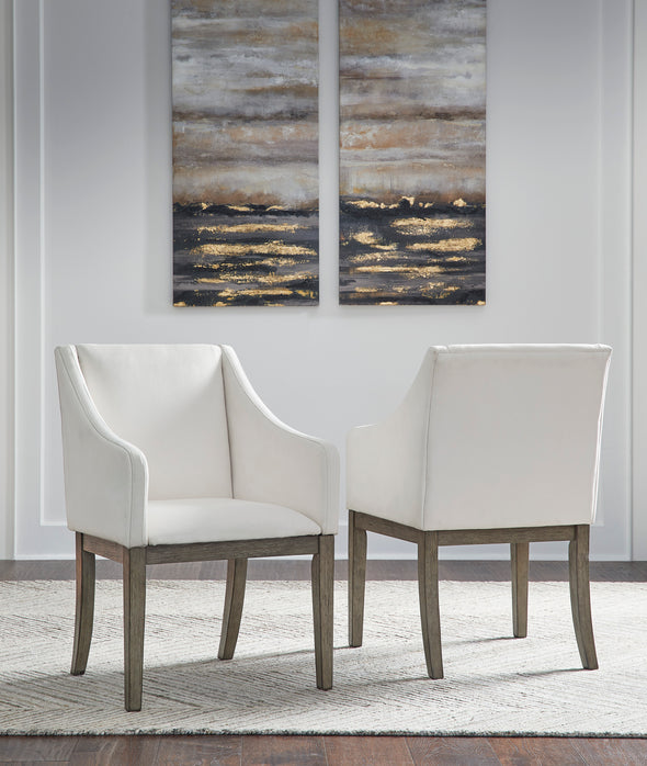 Anibecca Gray/Off White Rectangular Upholstered Dining Set
