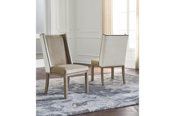 Chrestner Brown/Beige Dining Chair, Set of 2