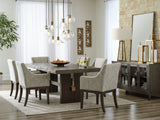 Burkhaus Dark Brown Extendable Upholstered Dining Set from Ashley - Luna Furniture