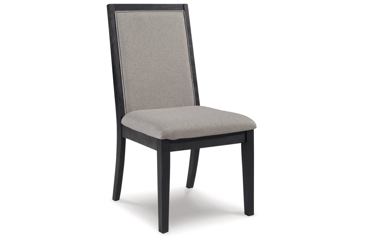 Foyland Light Gray/Black Dining Chair, Set of 2